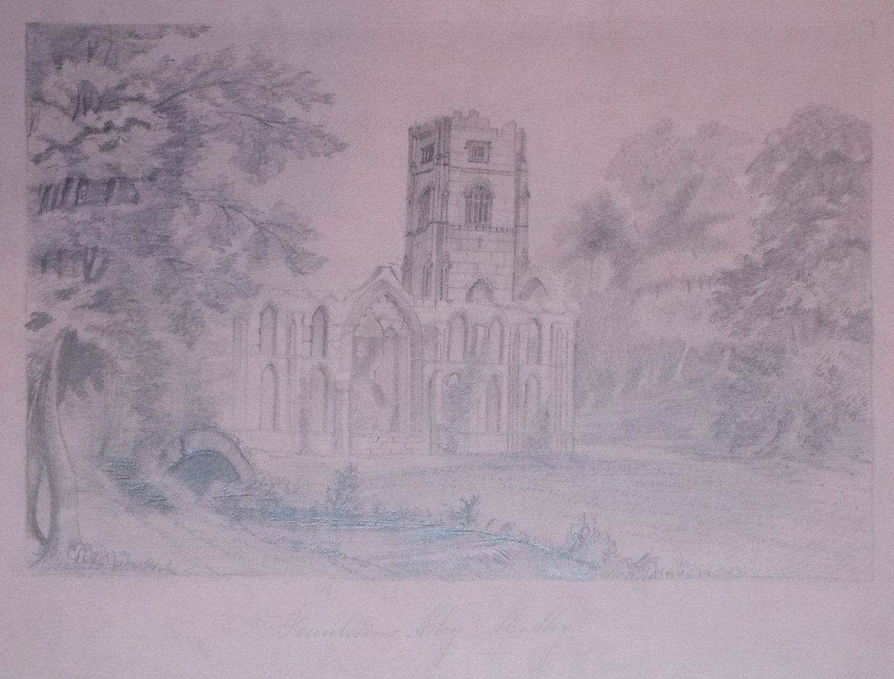 Pencil sketch - Fountains Abbey